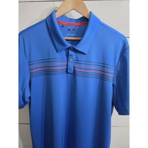 Adidas Climacool Men's Size L Solid Blue  Stretch S/S Athletic Polo NBC Golf